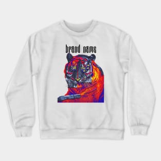 Tiger y2k colorblock abstract digital art Crewneck Sweatshirt